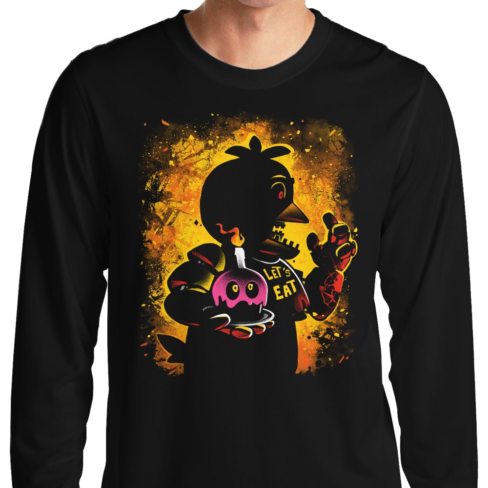 The Animated Chicken Long Sleeve Graphic T-Shirt for Casual Wear