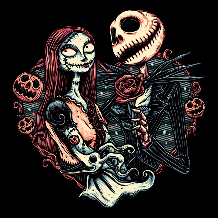 Skeletal Love Design Long Sleeve Casual T-Shirt