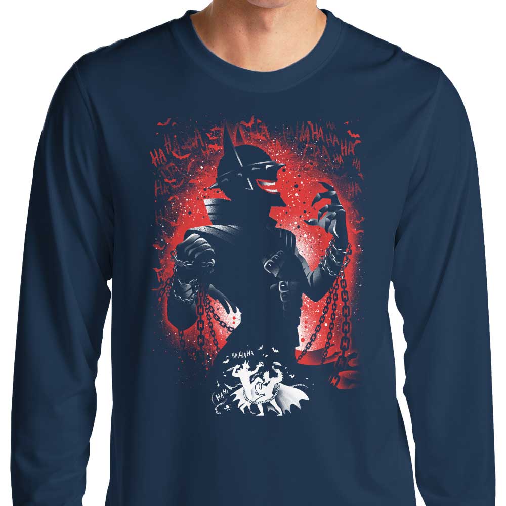 A Stylish Long Sleeve T-Shirt Featuring 'The One Who Laughs'
