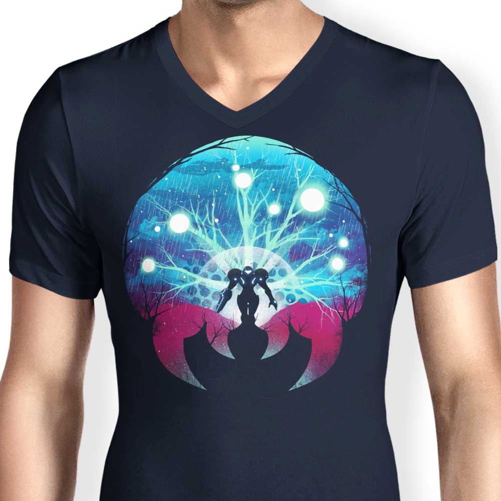Dazzling Glow Men's V-Neck T-Shirt - Glowing Dread Style
