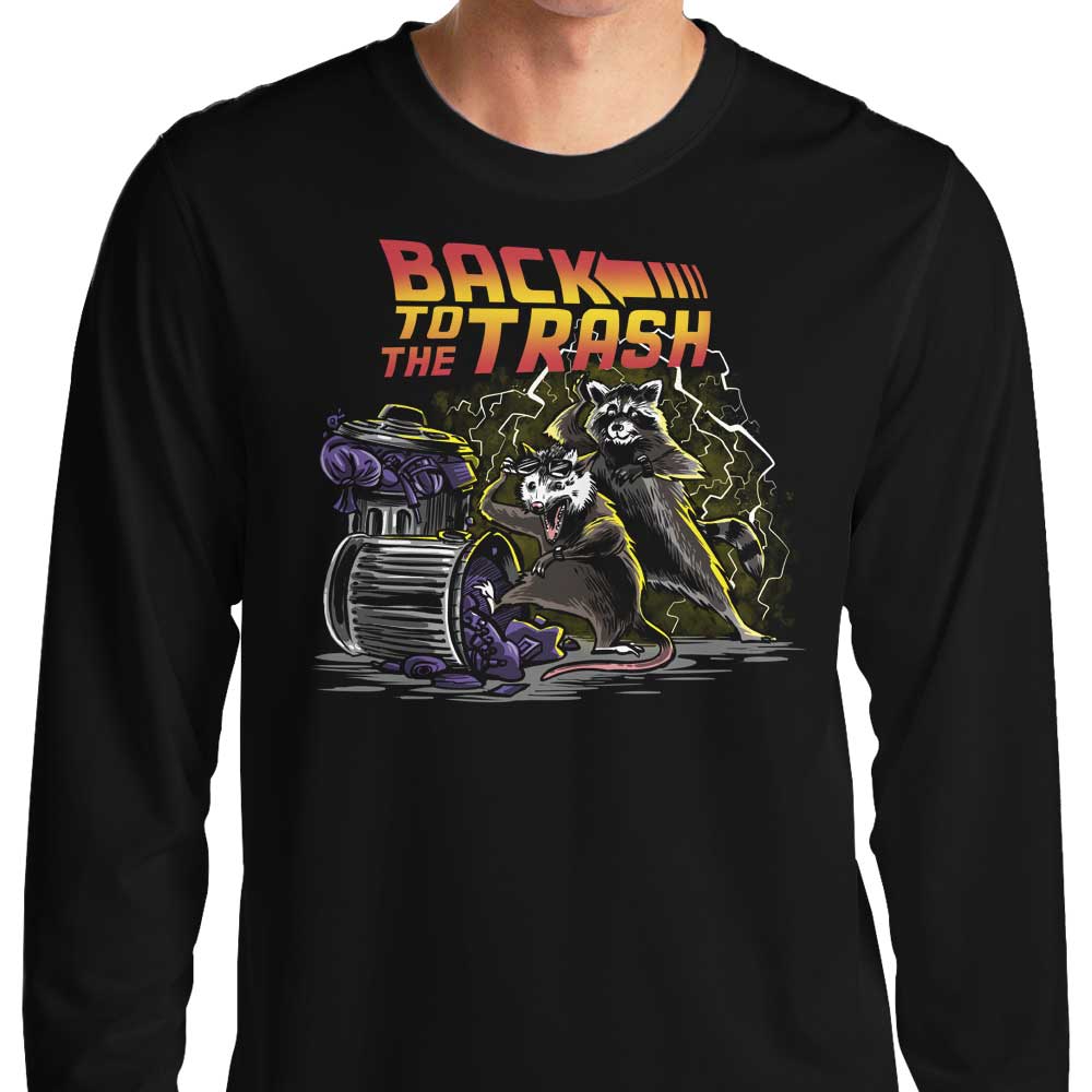 Zascanauta's Retro-Inspired Back to the Trash Long Sleeve Crewneck T-Shirt for All Sizes
