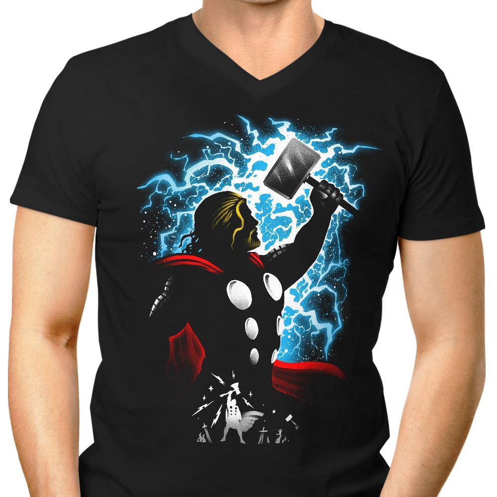 Men's V-Neck T-Shirt Inspired by the God of Thunder