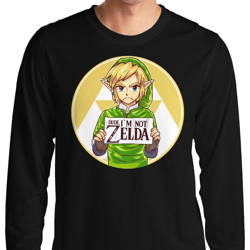 Awesome 'Dude, I'm Not Zelda' Long Sleeve Men's T - Shirt