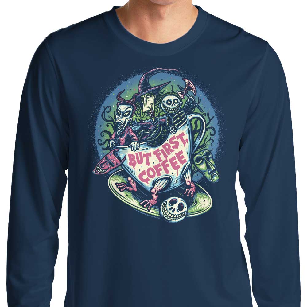 Stylish Momma Gorilla Branded 'But First Coffee' Long Sleeve Casual T - Shirt