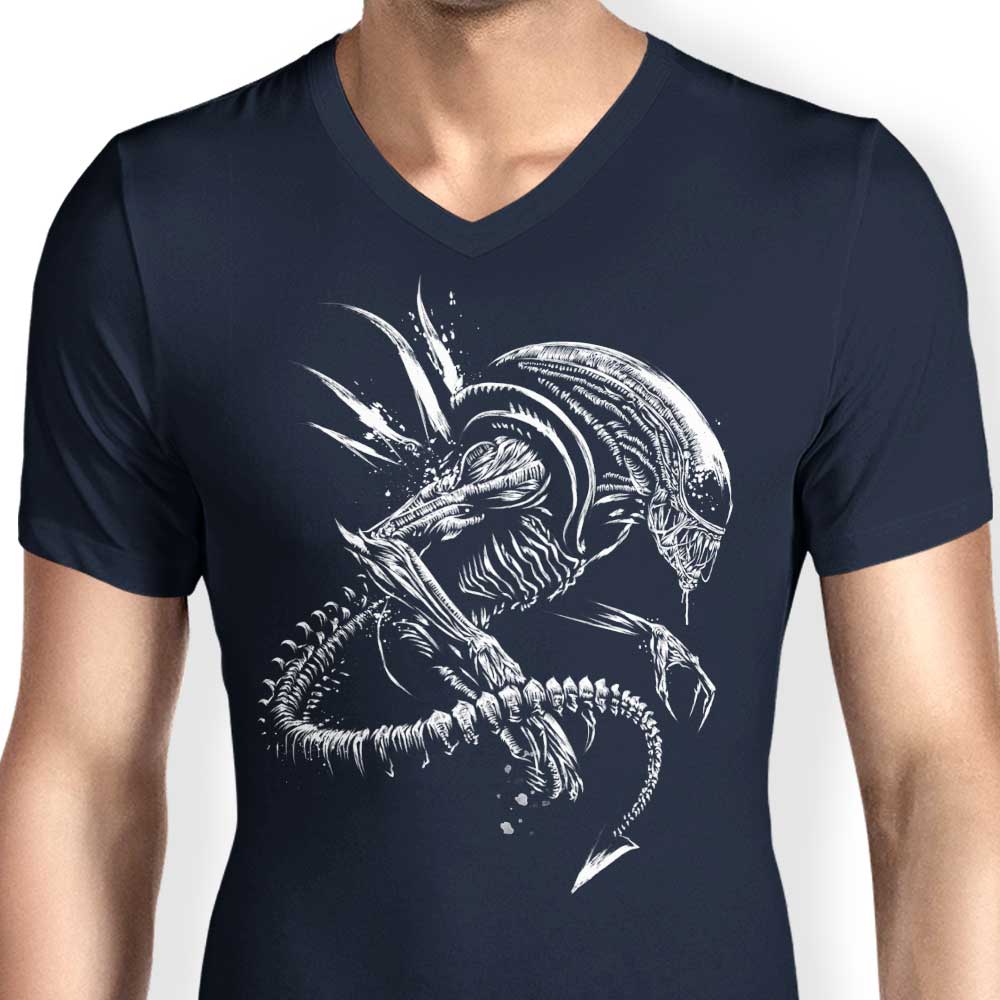 Men's Stylish V-Neck 'Space Rage' T-Shirt