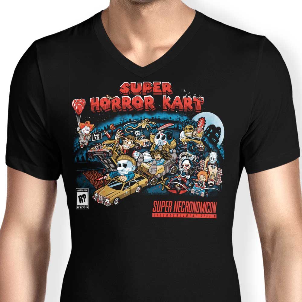 Prime Premne Design Men's V-Neck Super Horror Kart T-Shirt