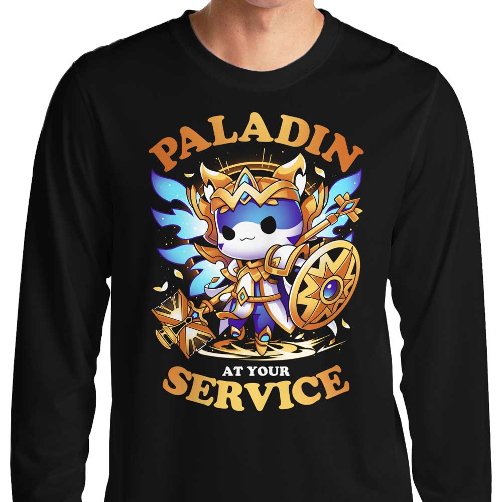 Paladin at Your Service - Premium Long Sleeve Cotton Blend T-Shirt for All Sizes