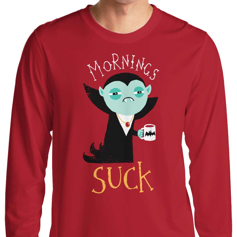 DinoMike's 'Mornings Suck' Comfortable Long Sleeve T - Shirt