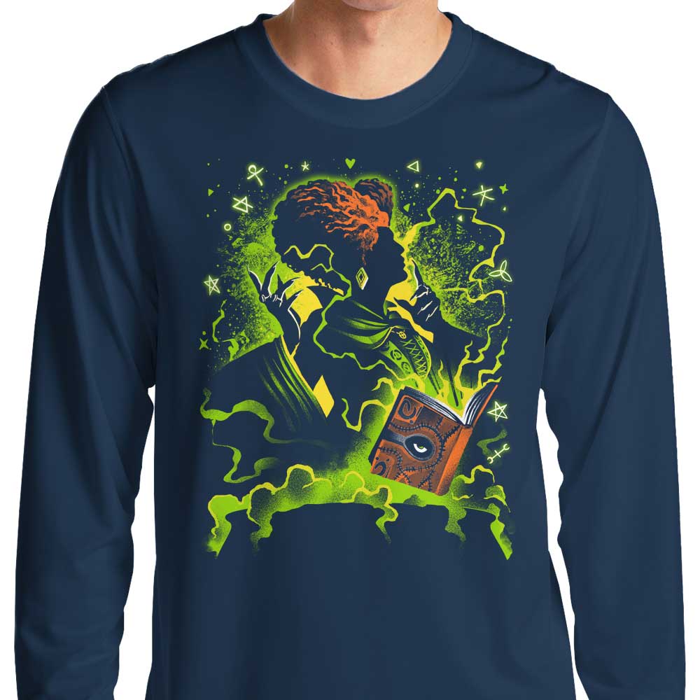 Alemaglia's Enchanting Black Magic Witch Long Sleeve Cotton T-Shirt for Fashion Lovers