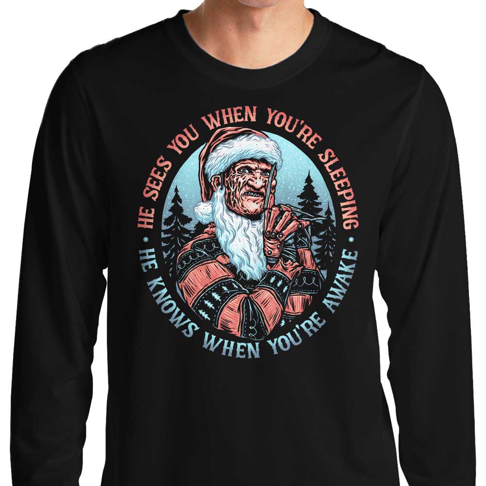 Spooky Nightmare Santa Long-Sleeve Cotton T-Shirt