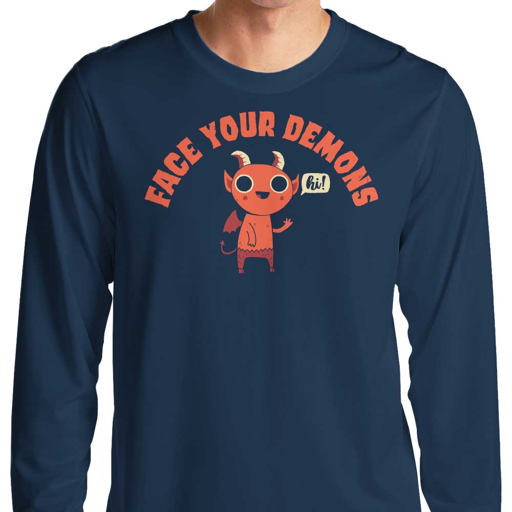 Confront Your Demons - Stylish Long Sleeve Crewneck T - Shirt