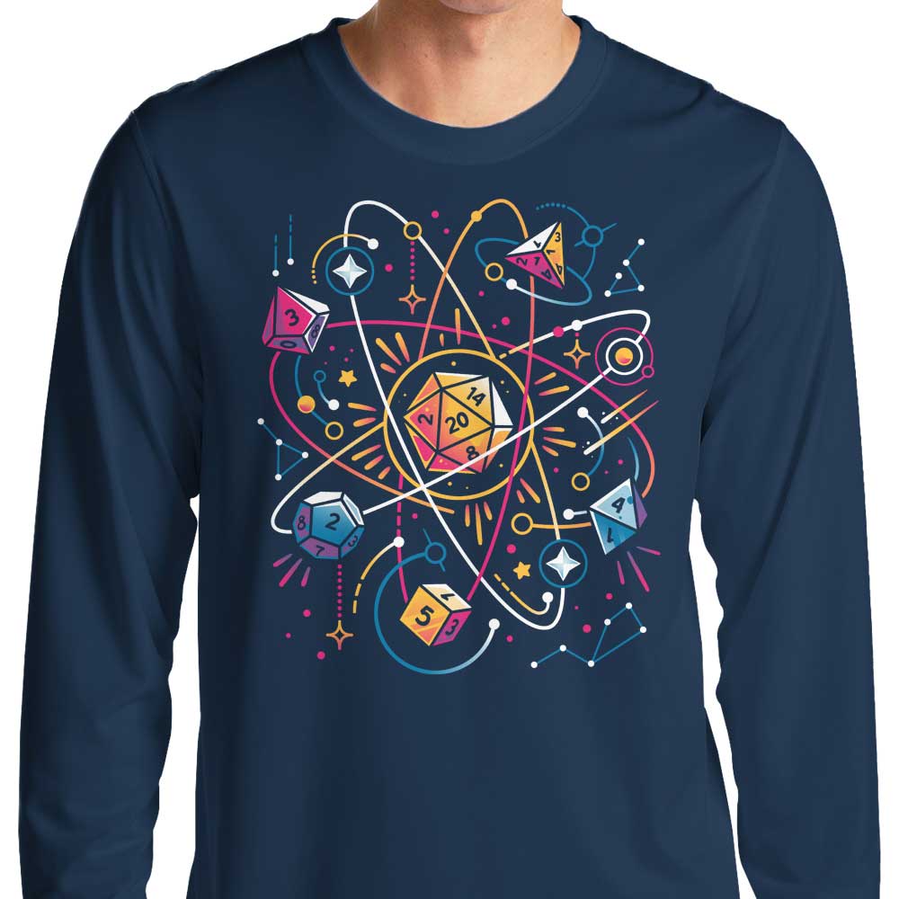 Long Sleeve T-Shirt Featuring Orbital Atomic Dice Design