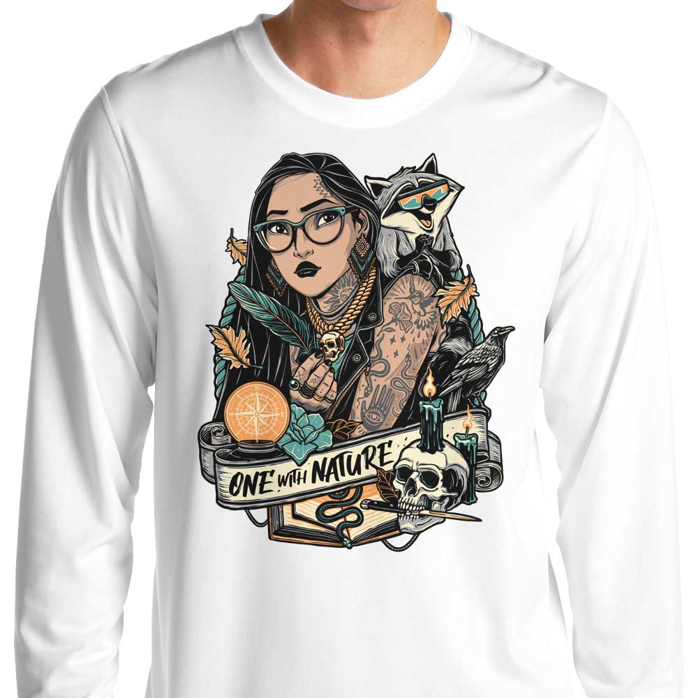 One with Nature Branded Long Sleeve Crewneck T-Shirt