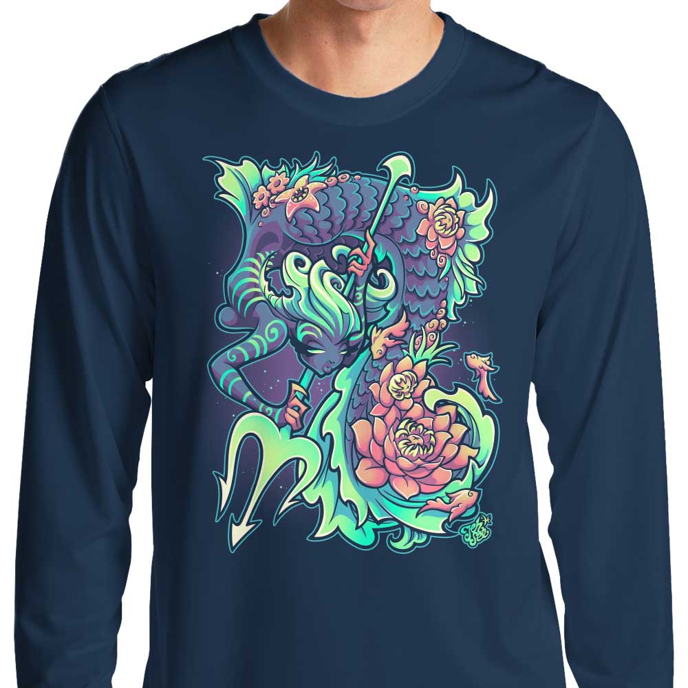 Pisces-themed Long Sleeve Crewneck T-Shirt by Jehsee