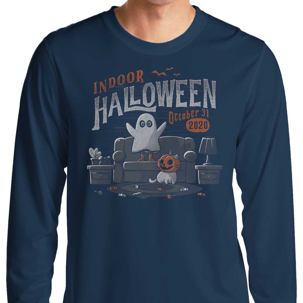 Indoor Halloween-themed Long Sleeve Cotton-poly Blend T-Shirt for All Sizes