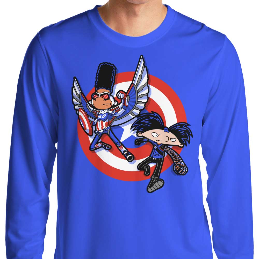 Captain Tallhair and Football Soldier Long - Sleeve Comfort Crewneck T - Shirt