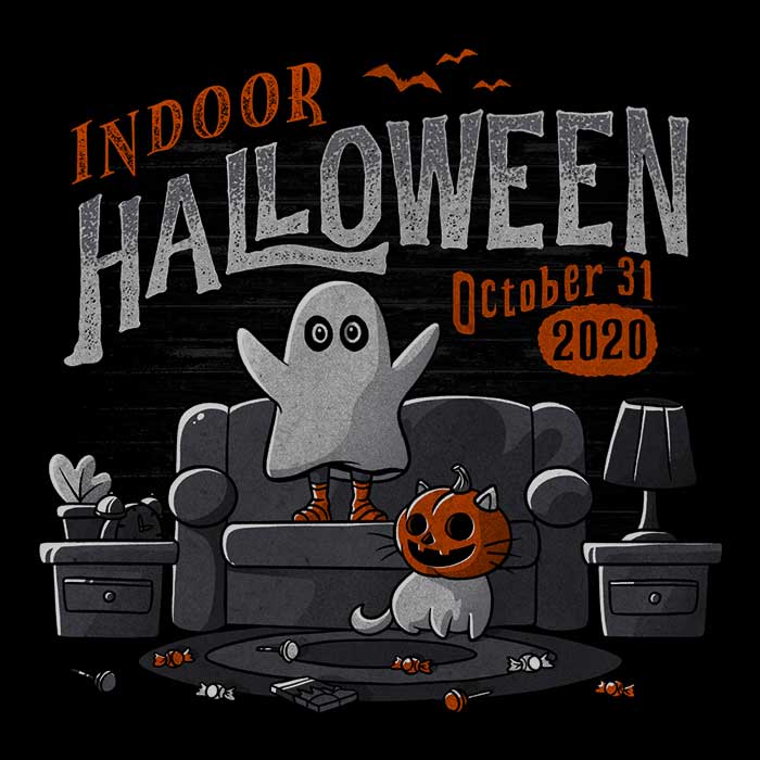Indoor Halloween-themed Long Sleeve Cotton-poly Blend T-Shirt for All Sizes