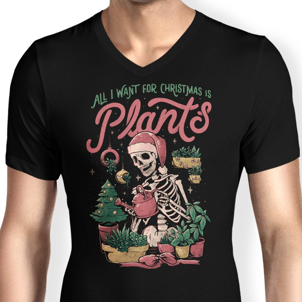 Christmas - themed Men's V - Neck Clothing Plants