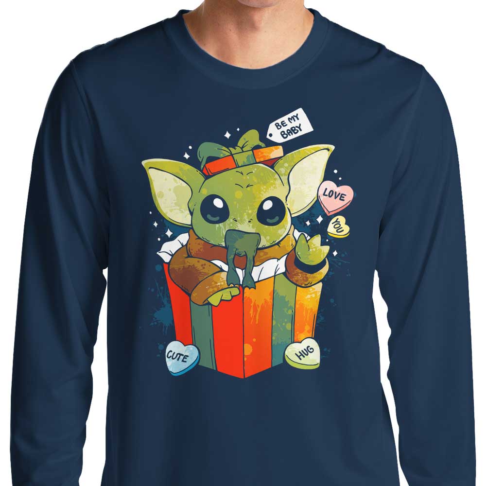 Vintage-inspired 'Be My Baby' Long Sleeve Crewneck T-Shirt