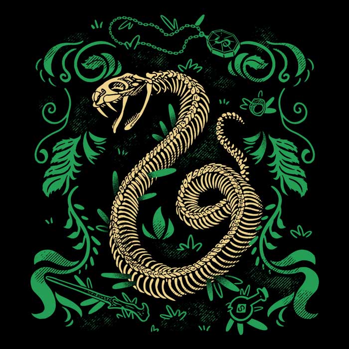 Fitas Artwork Snake Fossil Design Long Sleeve T - Shirt