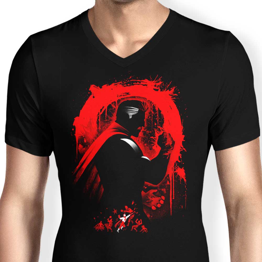 Alemaglia Men's Stylish V-Neck Omni-Villain Shirt