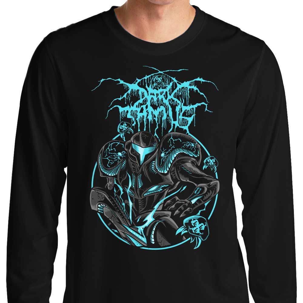 Long Sleeve Dark Hunter Themed T-Shirt by Dracula Byte
