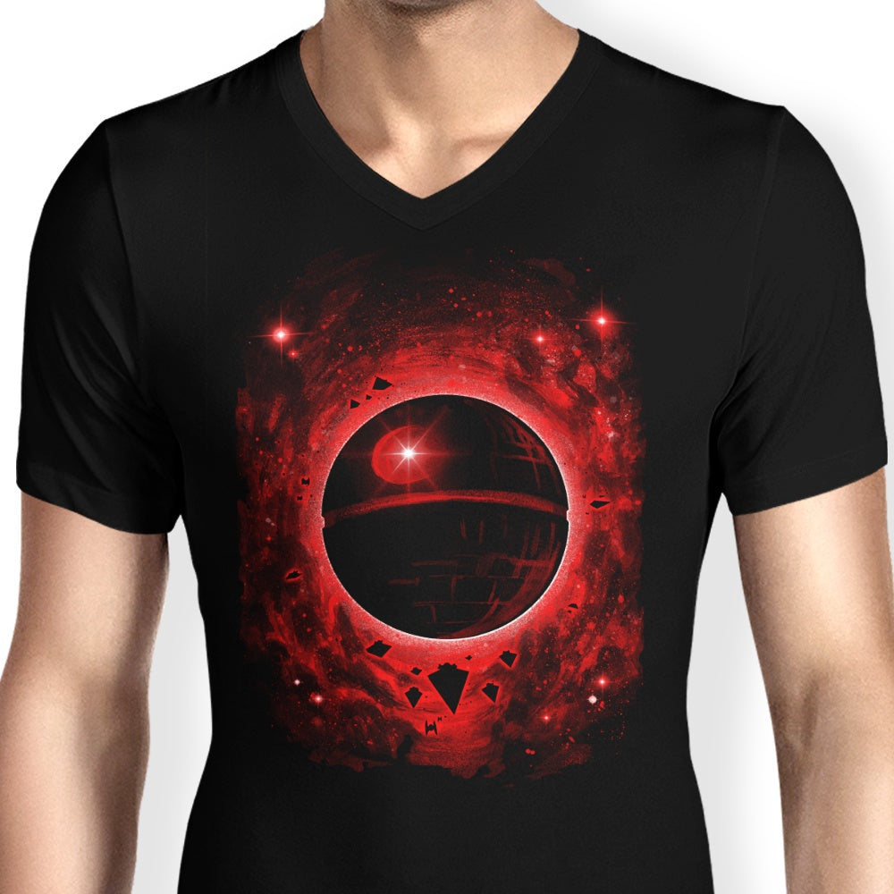 Alemaglia Men's Stylish V-Neck T-Shirt - 'That's No Moon'