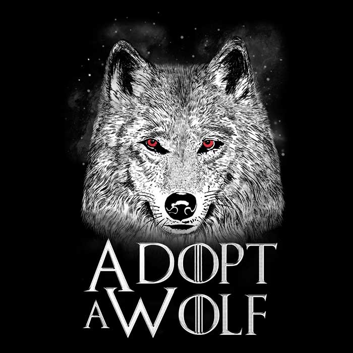 Long Sleeve 'Adopt a Wolf' T-Shirt for All Sizes