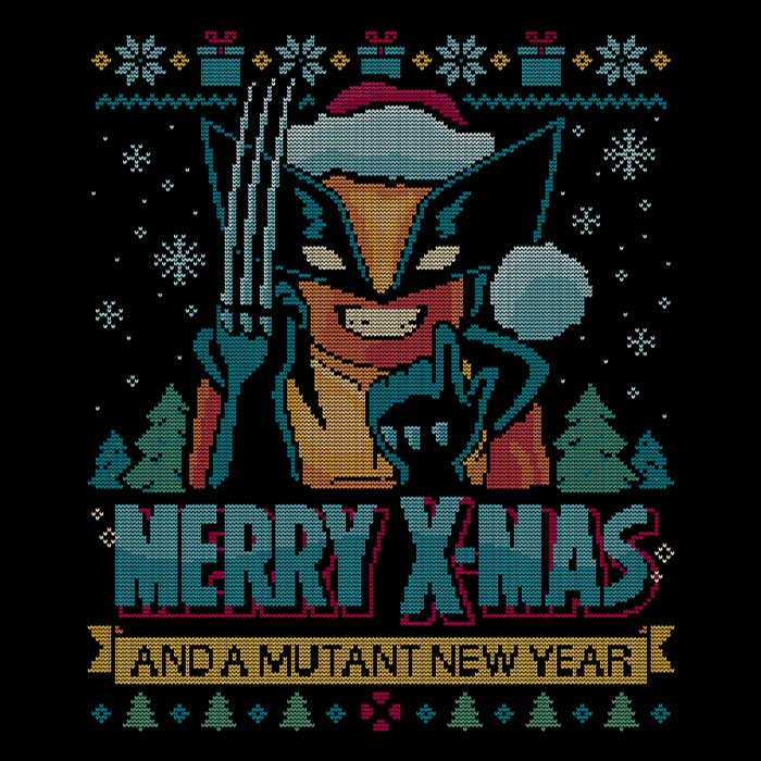 Adamantium Christmas Long - Sleeve T - Shirt by Teesgeex