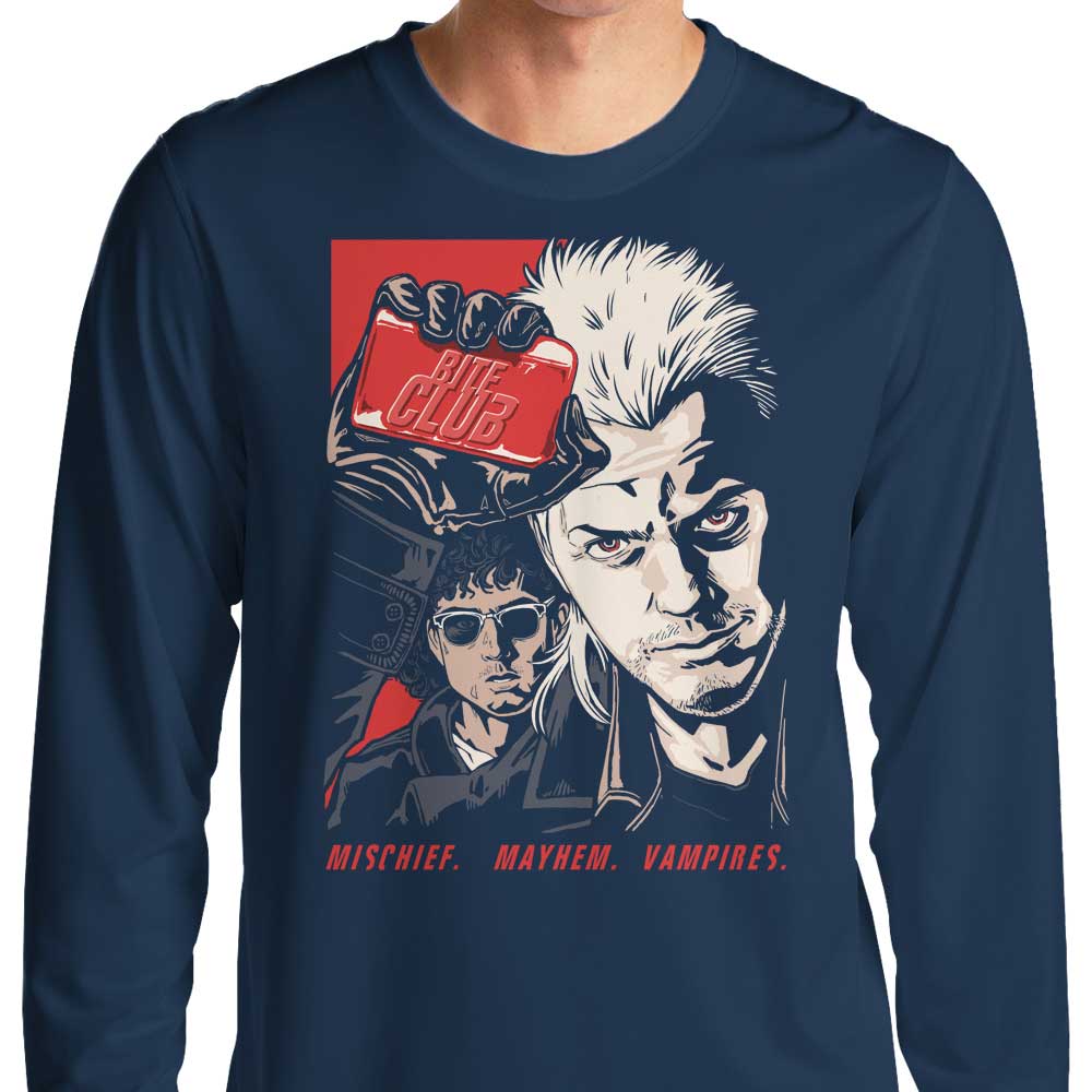 Bite Club Men's Long Sleeve Crewneck T - Shirt for All - Day Comfort