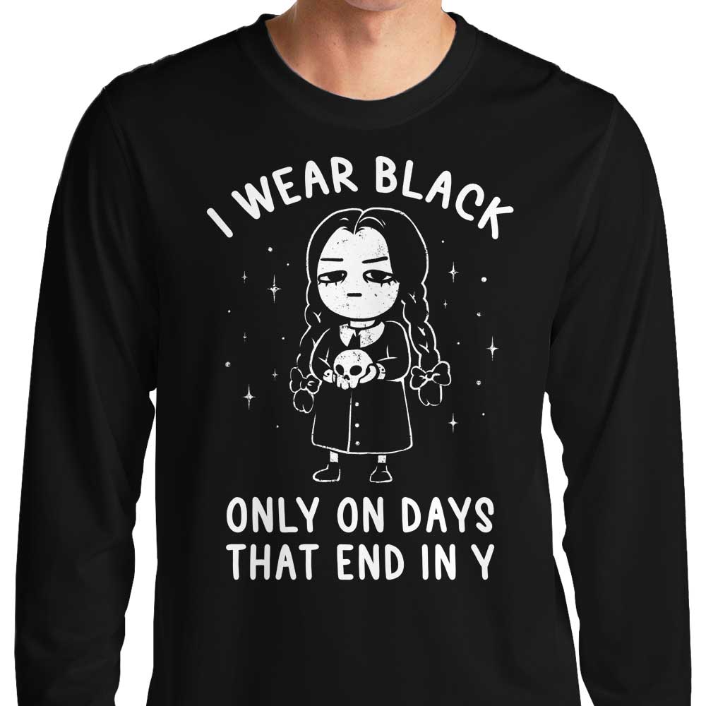 Stylish Long Sleeve 'I Wear Black' T - Shirt for Trendy Individuals