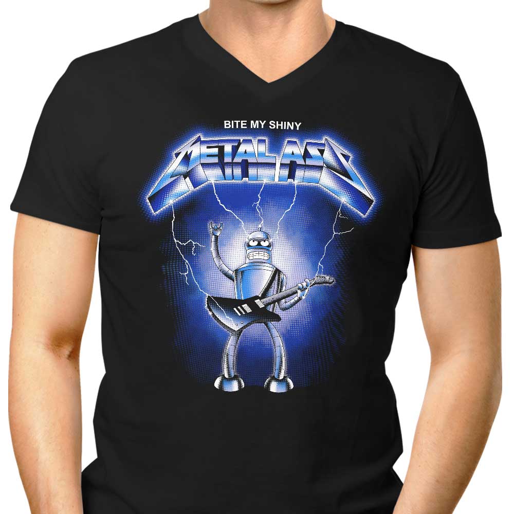 Stylish Shining Metal Men's V-Neck Top