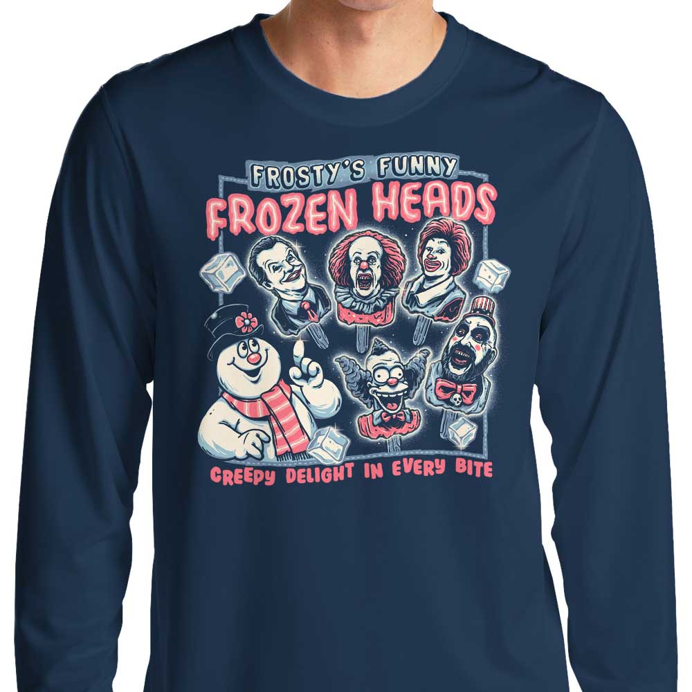Momma Gorilla's Frozen Heads Long Sleeve Crewneck T - Shirt for Men and Women