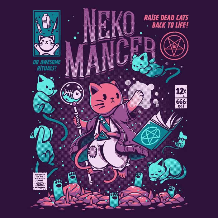 Ilustrata's Nekomancer Design Long Sleeve T-Shirt for Fashion Enthusiasts