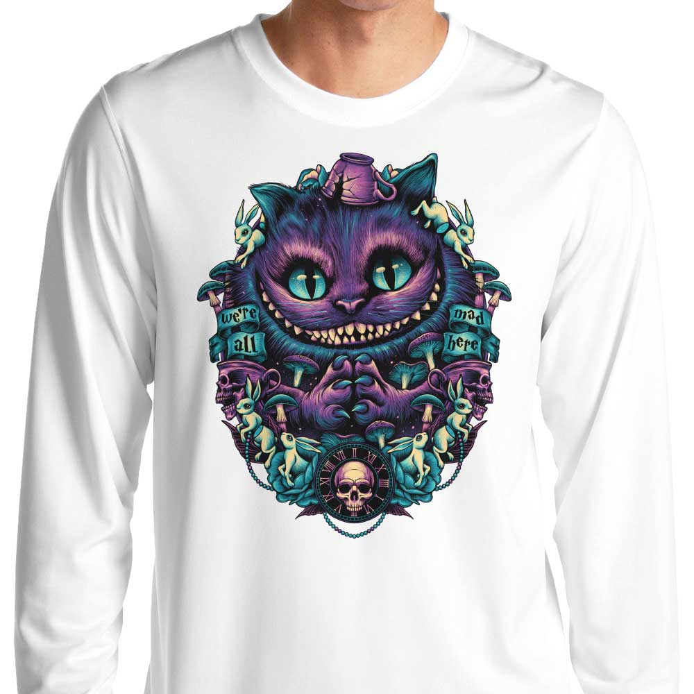 Glitchygorilla's Mischievous Cat Long Sleeve Crewneck T - Shirt