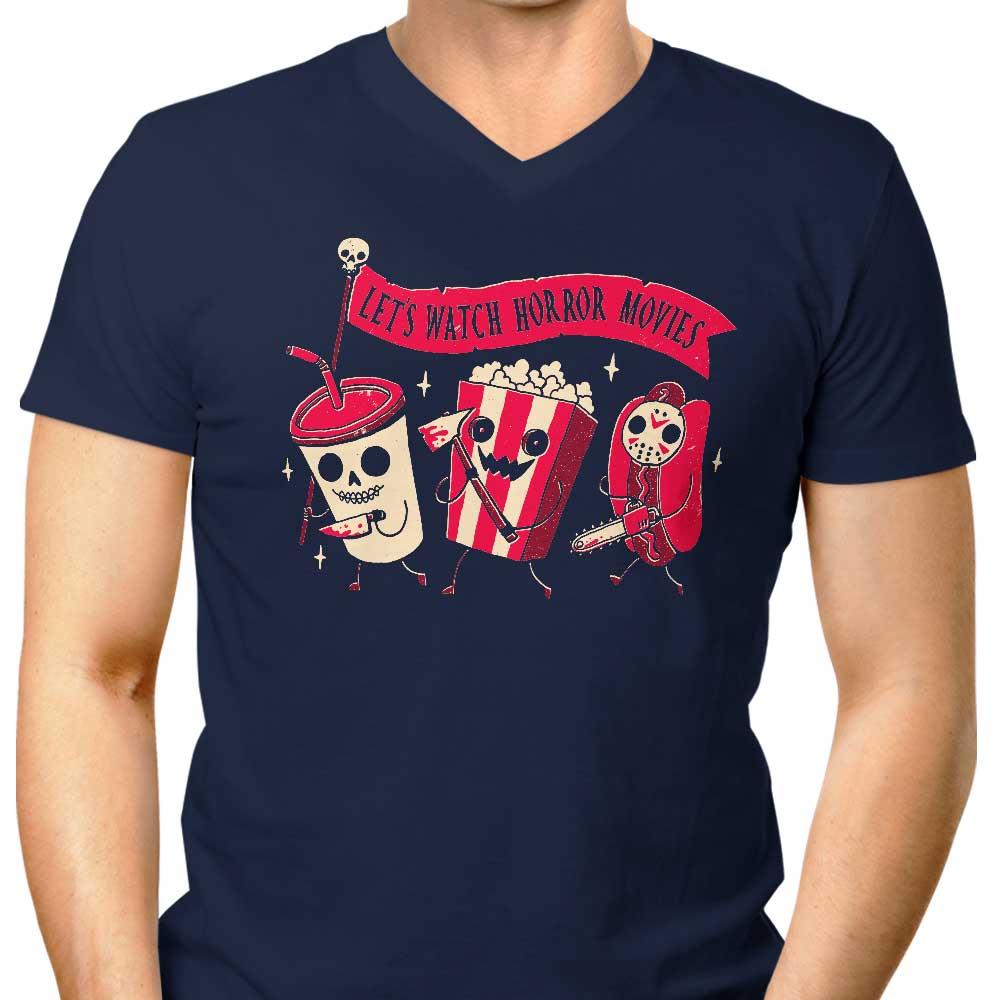 DinoMike Men's V-Neck Midnight Movie T-Shirt