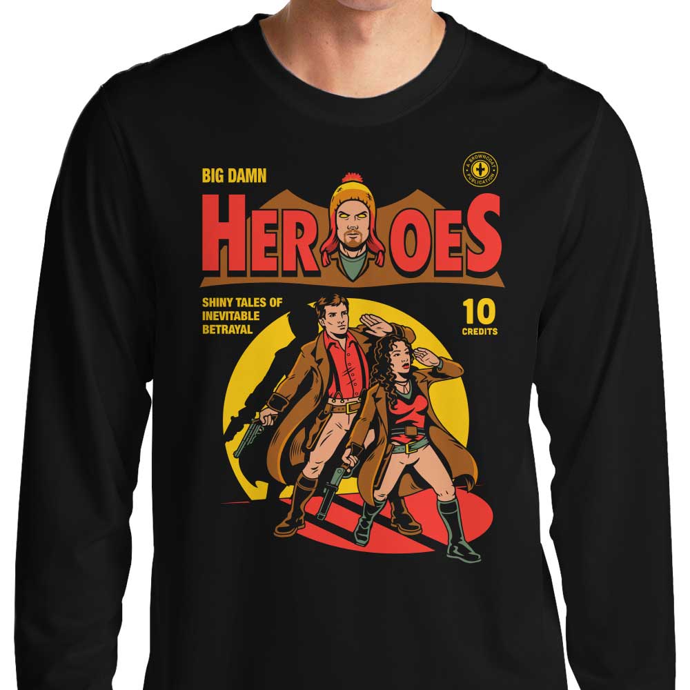 Harebrained Heroes Comic Long Sleeve Crewneck T - Shirt in S to 4XL Sizes
