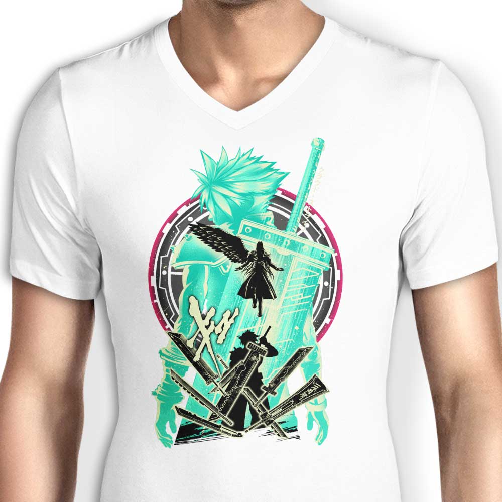 Men's V-Neck T-Shirt - Soldiers of Shinra Collection by Hypertwenty