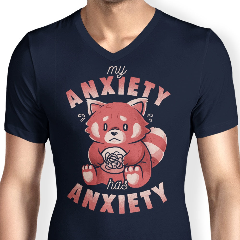 Men's Stylish V-Neck T-Shirt - 'My Anxiety has Anxiety'