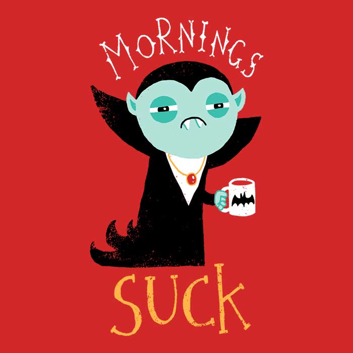 DinoMike's 'Mornings Suck' Comfortable Long Sleeve T - Shirt