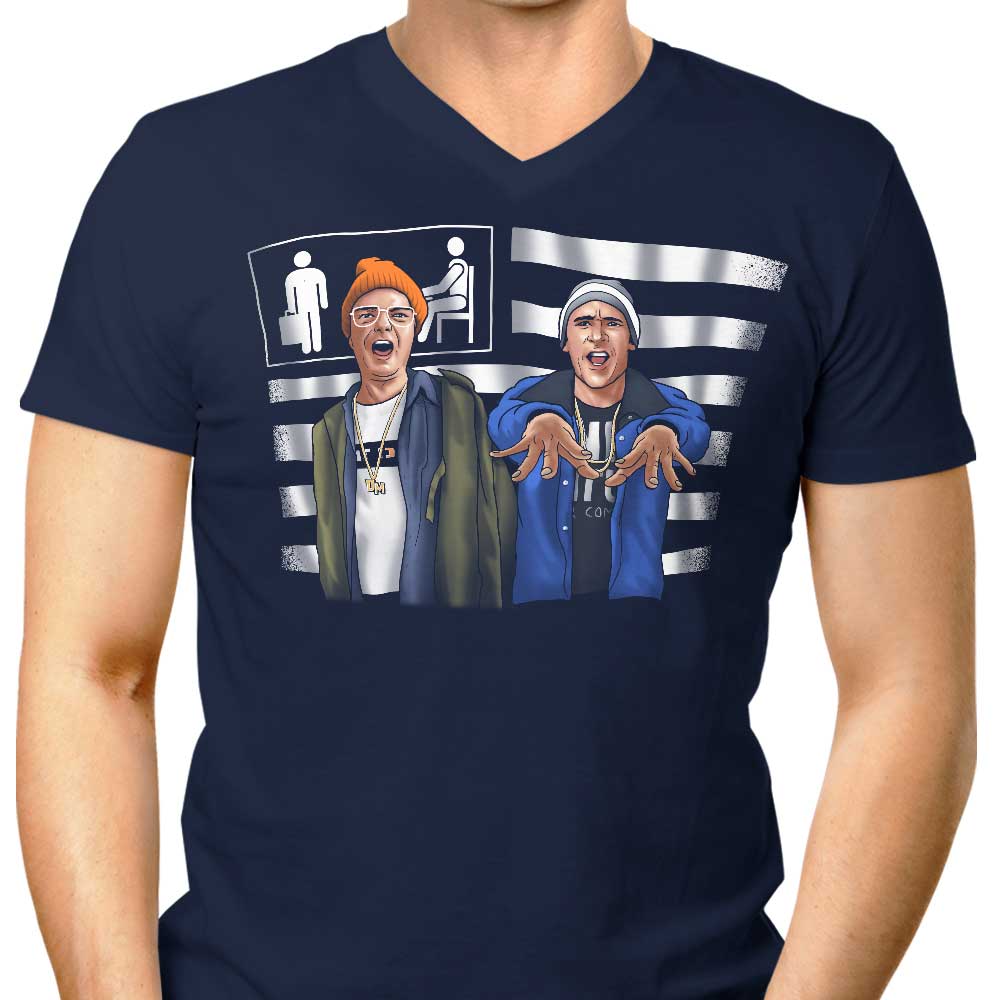 Comfortable Men's V-Neck T-Shirt - Lazy Scranton Style