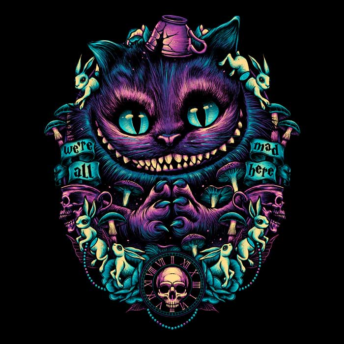 Glitchygorilla's Mischievous Cat Long Sleeve Crewneck T - Shirt