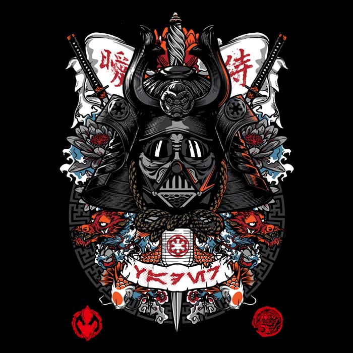 Men's Dark Lord Samurai Style V-Neck T-Shirt