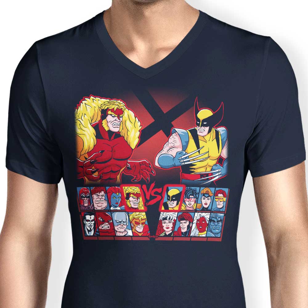 Men's Stylish V-Neck Mutant Fighter T-Shirt