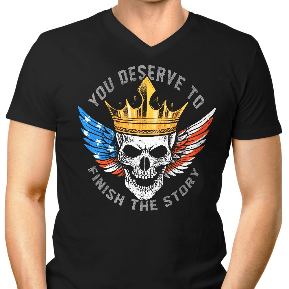 Alemaglia Men's V-Neck T-Shirt - 'Finish the Story (Alt)' Edition