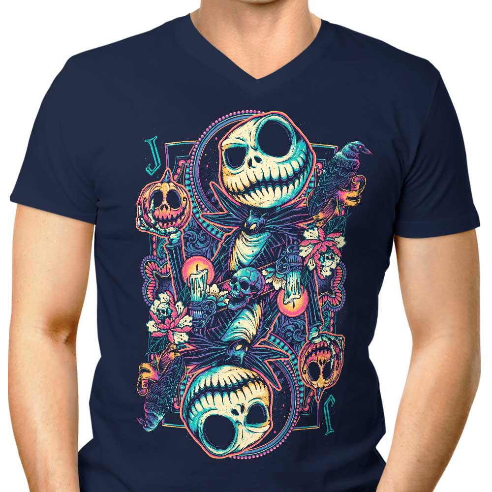 Men's V-Neck Suit Featuring Skeleton Design