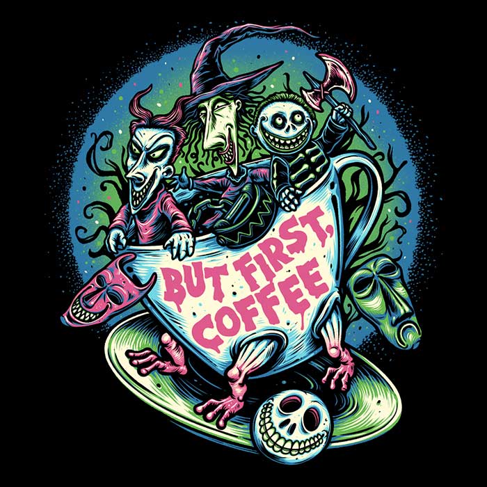 Stylish Momma Gorilla Branded 'But First Coffee' Long Sleeve Casual T - Shirt