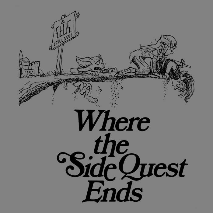 Long Sleeve T-Shirt - 'Where the Side Quest Ends' by DJKopet