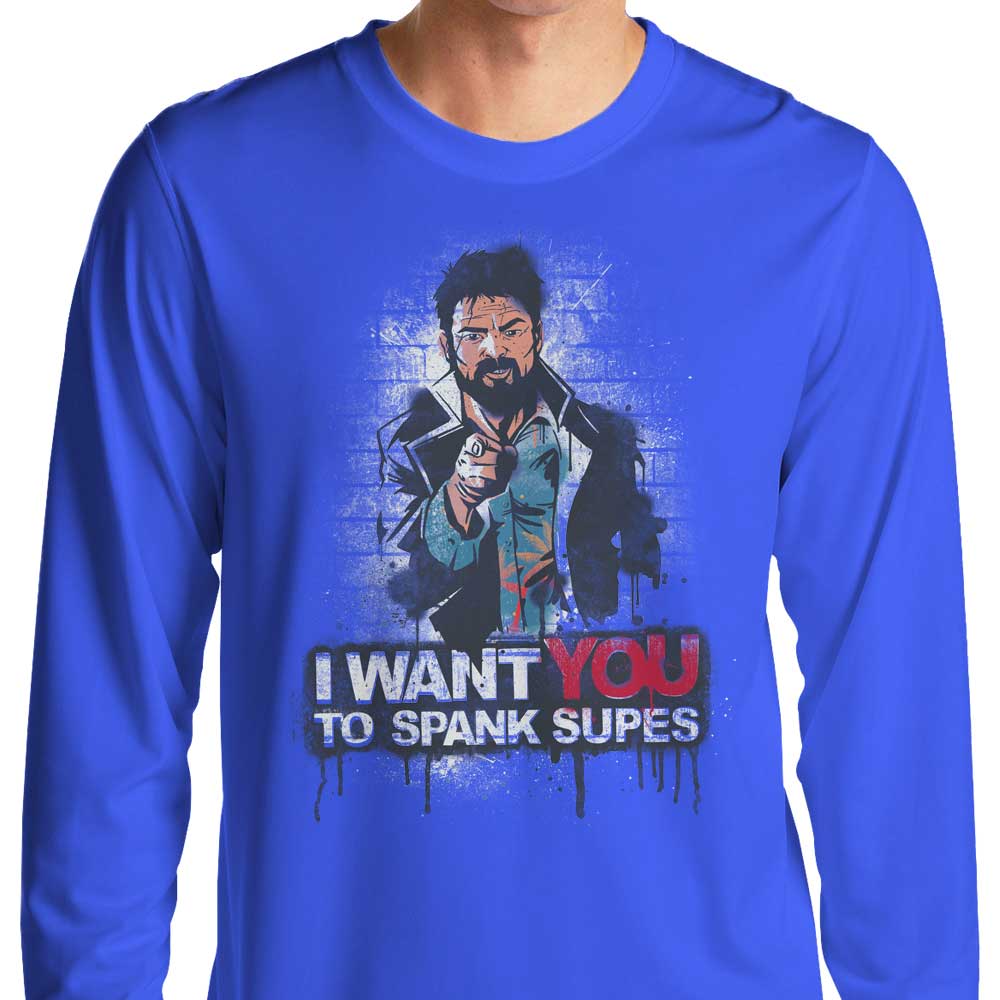 Getsousa Spank Supes Long Sleeve Crewneck T - Shirt in S - 4XL Sizes