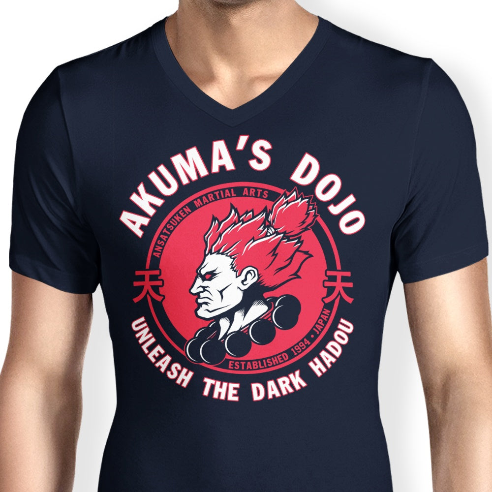 Pigboom's Stylish Men's Demon Dojo V-Neck T-Shirt